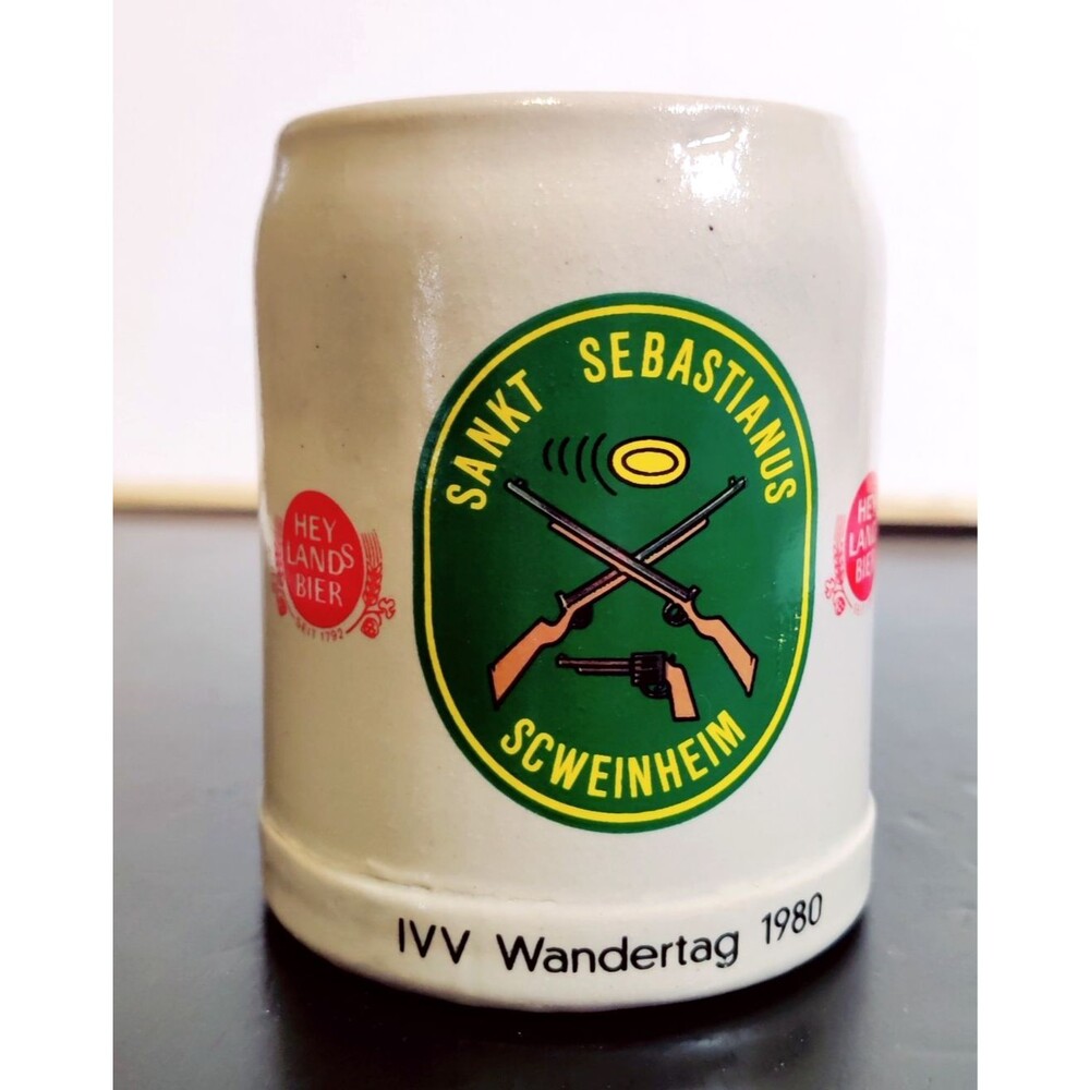 Vintage German Beer Stein Mug 1980 Shooting Club Event Aschaffenburg, Germany